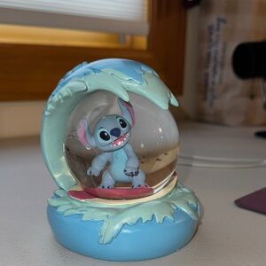 NIB Disney Stitch Surfing Snow Globe - Blue and Green
